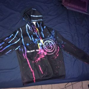 Blink-182 Black Hooded Sweatshirt Rainbow Strings